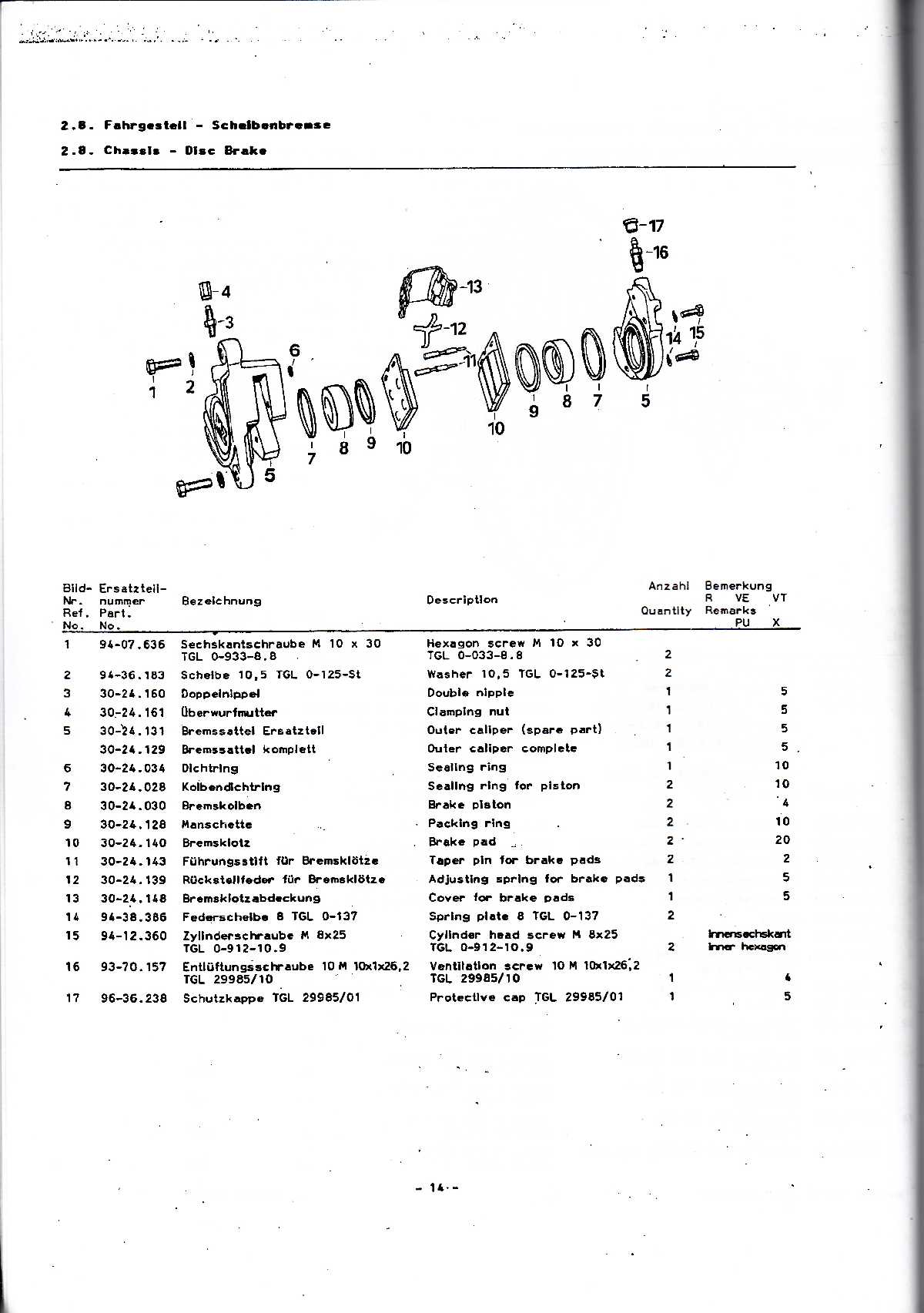 Katalog MZ 150 ETZ, MZ 125 ETZ - 2.8. Chassis - Disc Brake