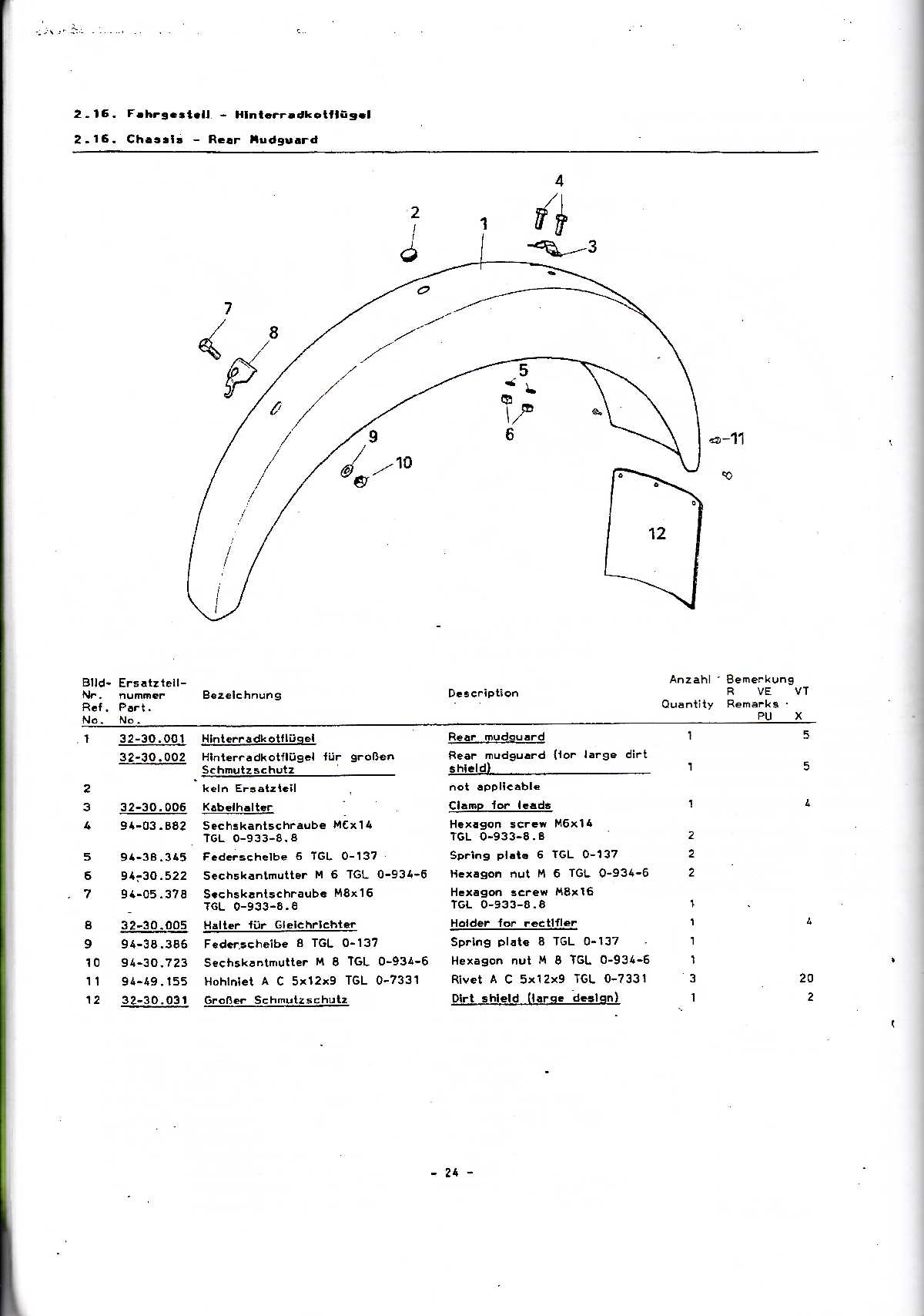 Katalog MZ 150 ETZ, MZ 125 ETZ - 2.16. Fahrgestell