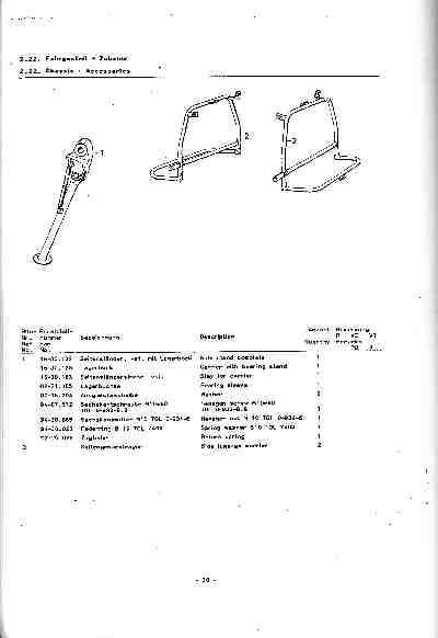 Katalog MZ 150 ETZ, MZ 125 ETZ - 2.22. Fahrgestell - Zubehör 