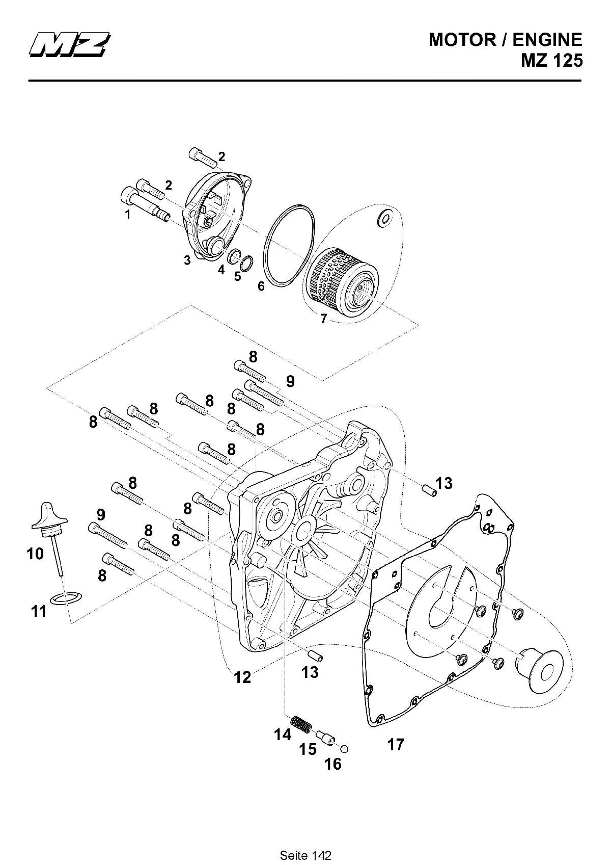 Katalog MZ 125 SX/SM - Kupplungsdeckel Sandguss / clutch cover sand casting - 136