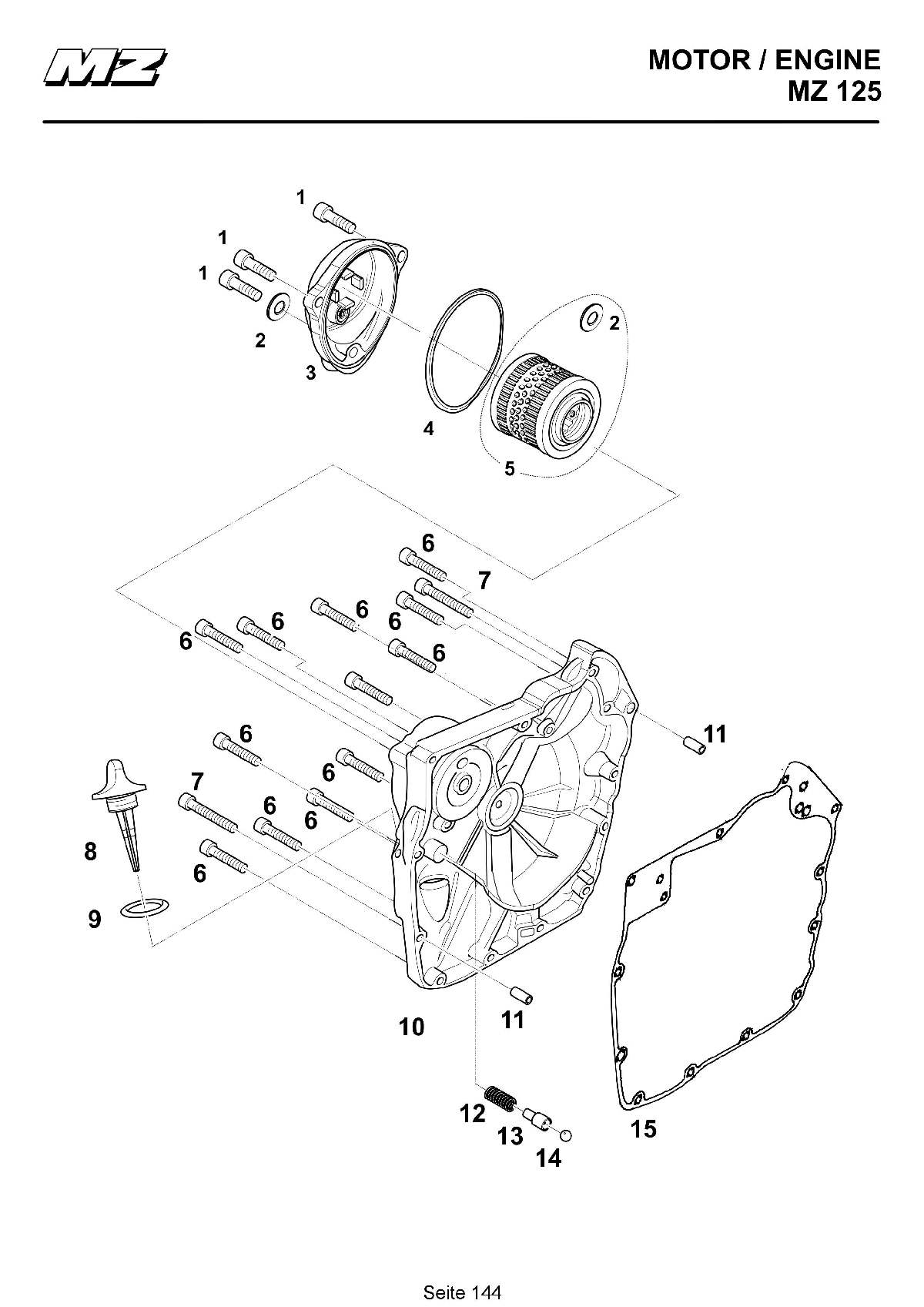 Katalog MZ 125 SX/SM - Kupplungsdeckel Kokillenguss / clutch cover die casting - 138