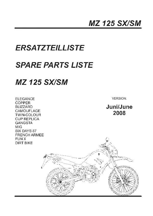 Značka MZ - Katalog MZ 125 SX/SM