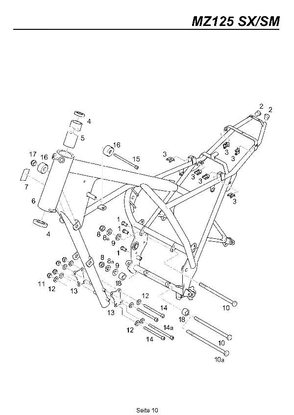 Katalog MZ 125 SX/SM - Rahmen / frame - 5