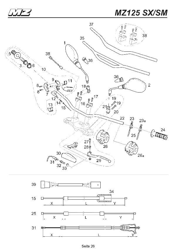 Katalog MZ 125 SX/SM - Lenker / handlebar - 21