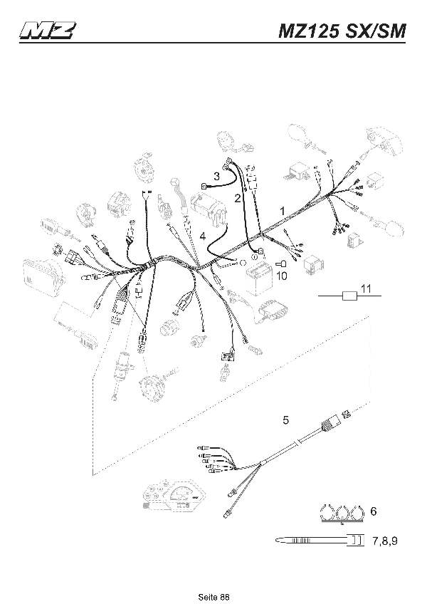 Katalog MZ 125 SX/SM - Kabelbaum, Kabel / wire harness, cabel - 83