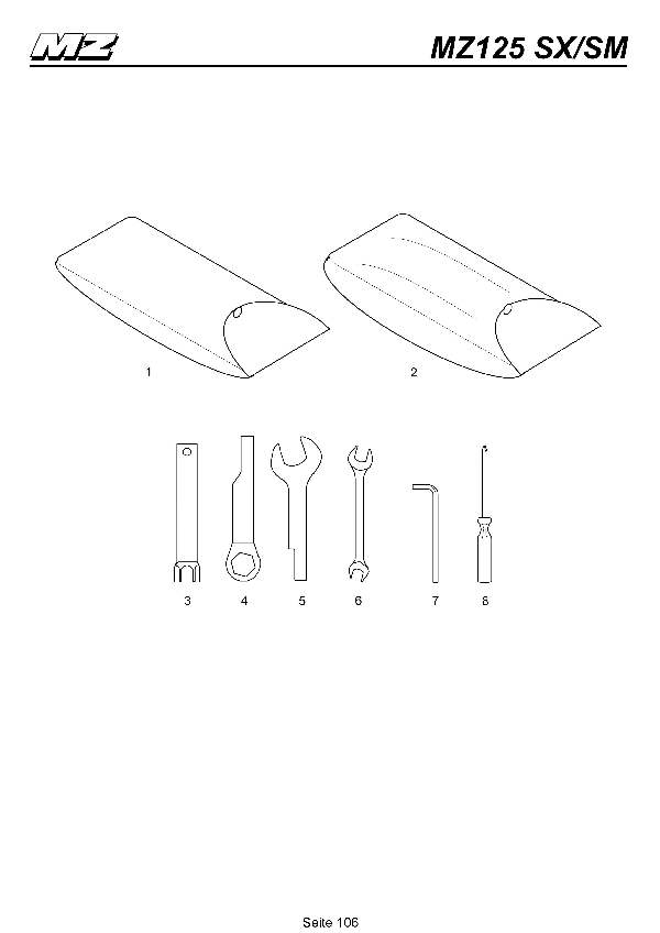 Katalog MZ 125 SX/SM - Bordwerkzeuge / on-board tool kit - 101