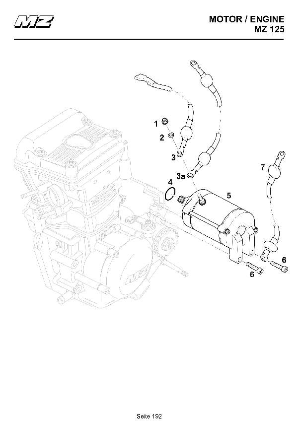 Katalog MZ 125 SX/SM - Elektrostarter / starter motor - 173