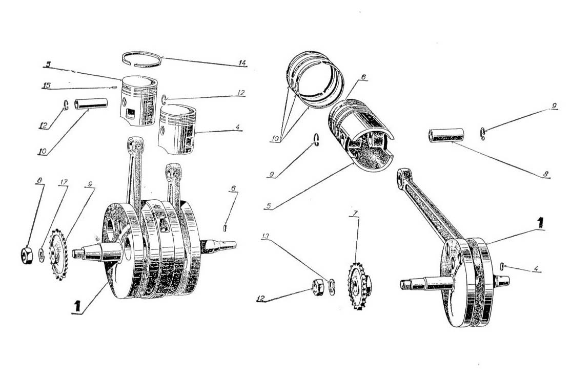 Jawa panelka 559 a 360 - Klikový mechanismus JAWA 250 ccm 