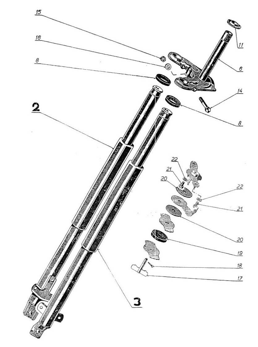 Jawa panelka 559 a 360 - Přední vidlice 