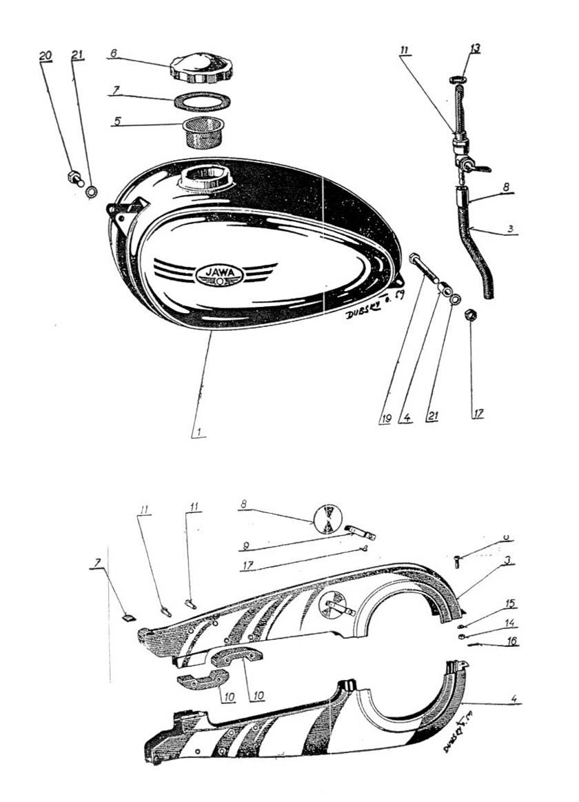 Jawa panelka 559 a 360 - Palivová nádrž 