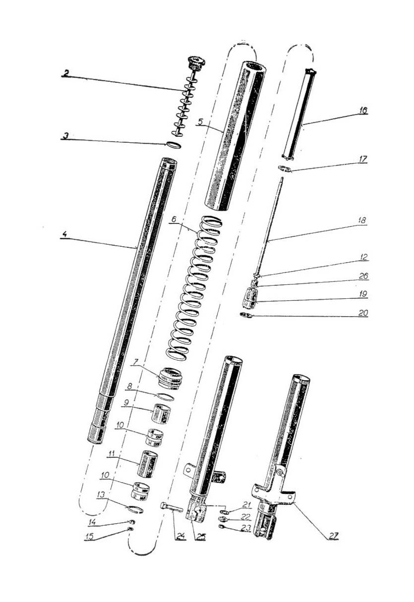 Jawa panelka 559 a 360 - Přední vidlice 