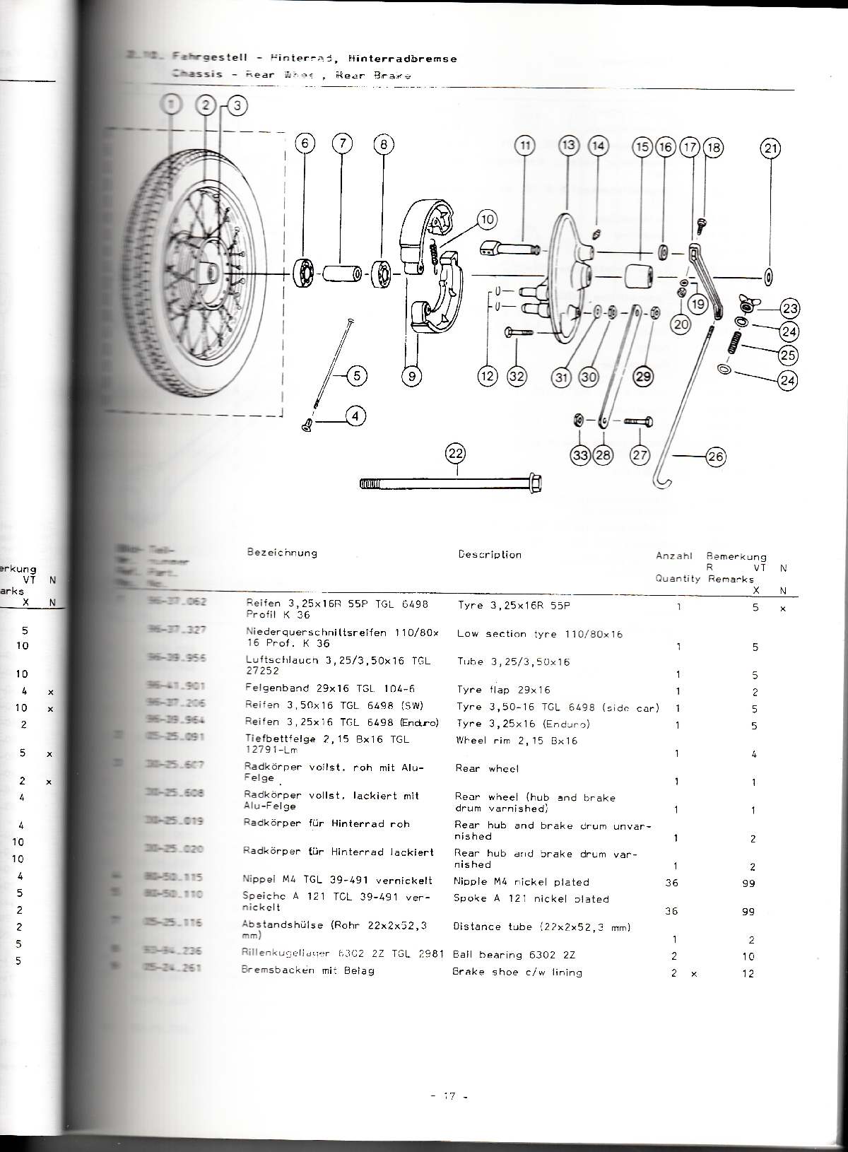 Katalog MZ 251 ETZ - 2.10. Hinterrabremse