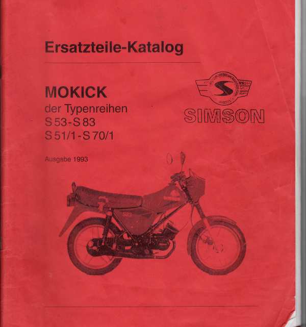 značka Simson - Katalog náhradních dílů Simson S51