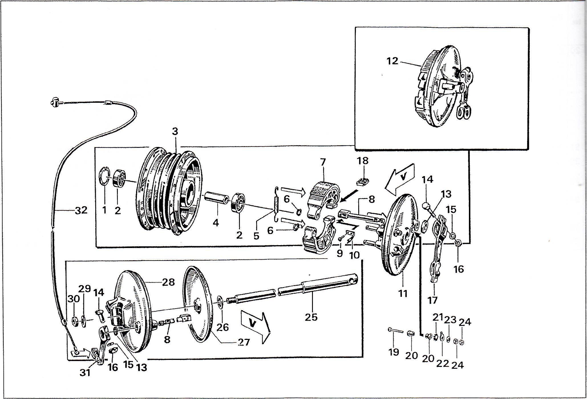 Simson S51 - Drum brake and hubs