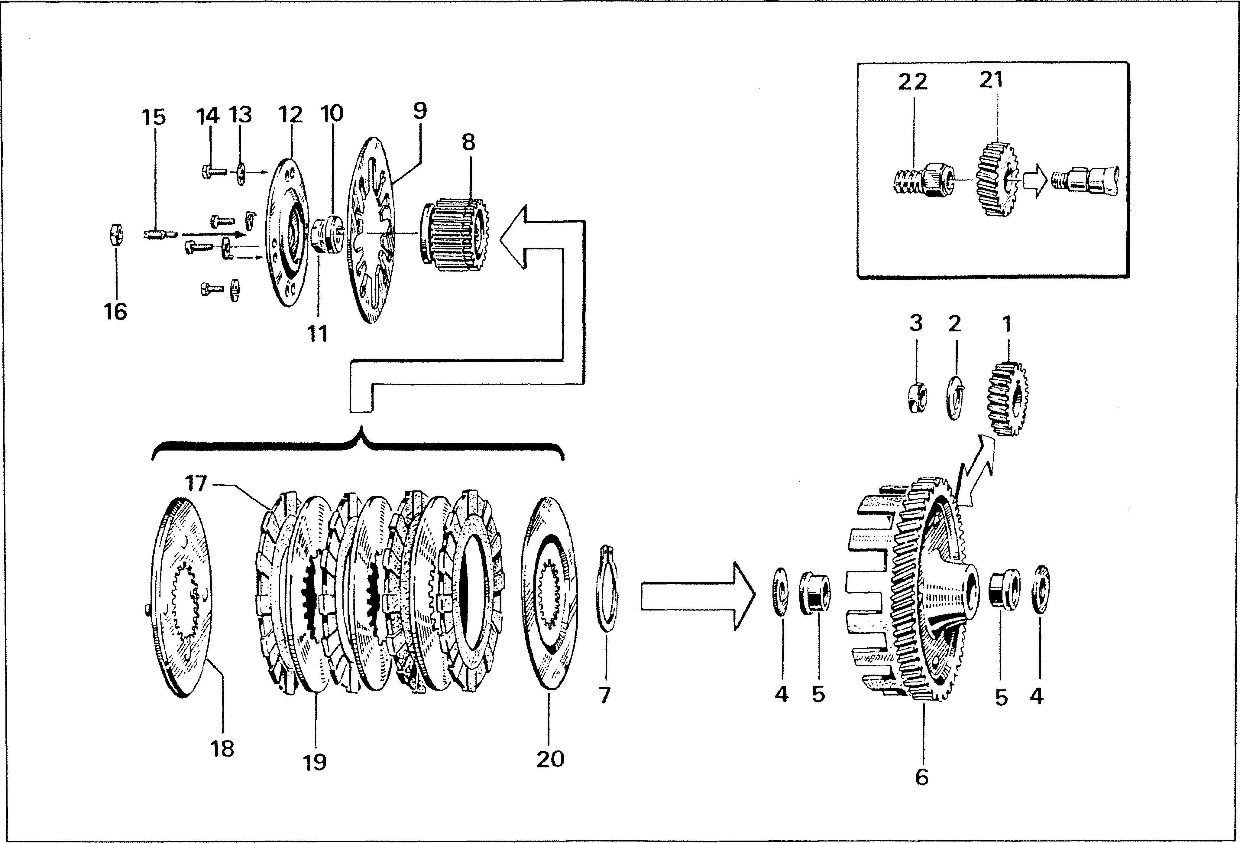 Simson S51 - Primární převod, spojka