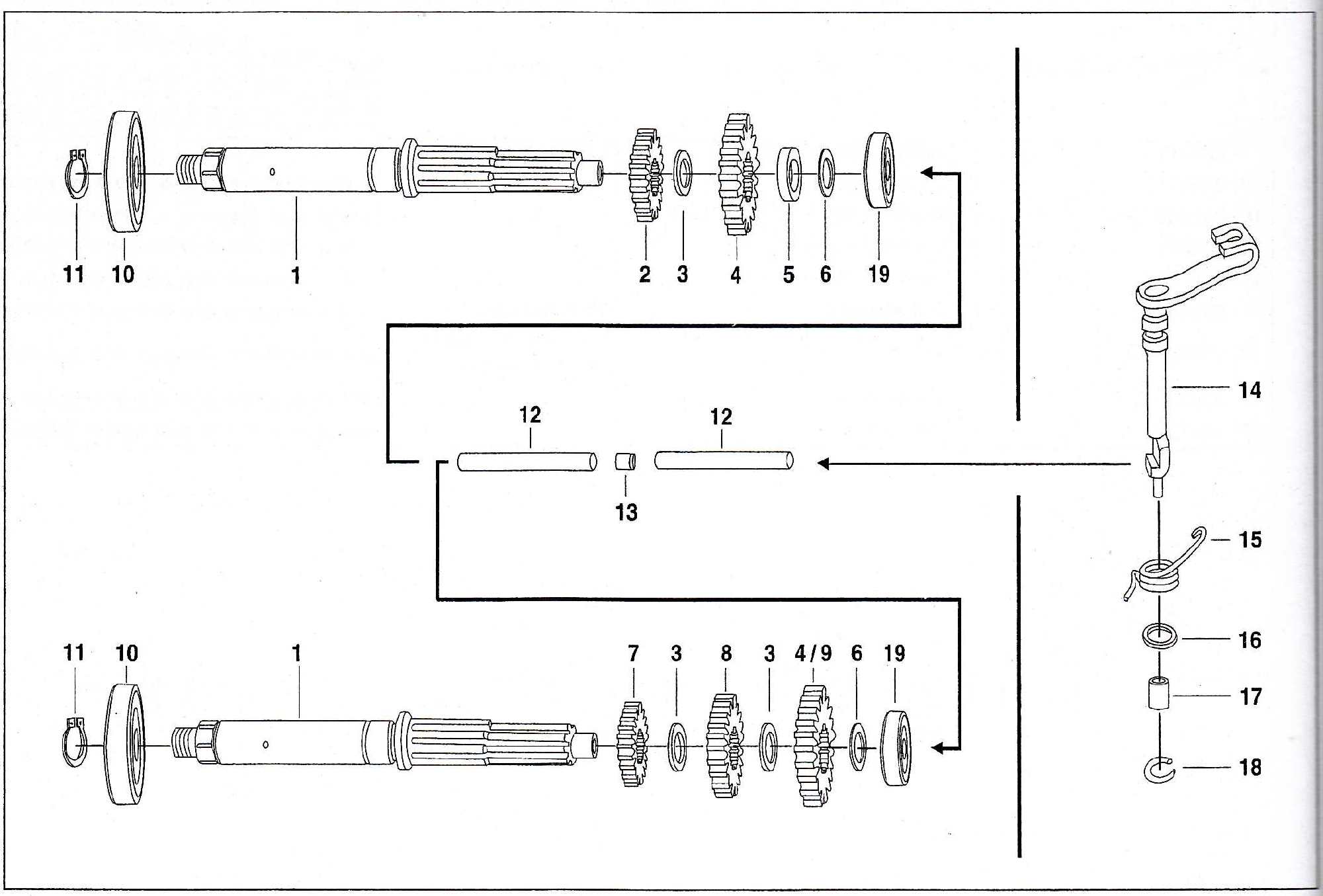 Simson SR50 - Gearbox, Clutch shaft