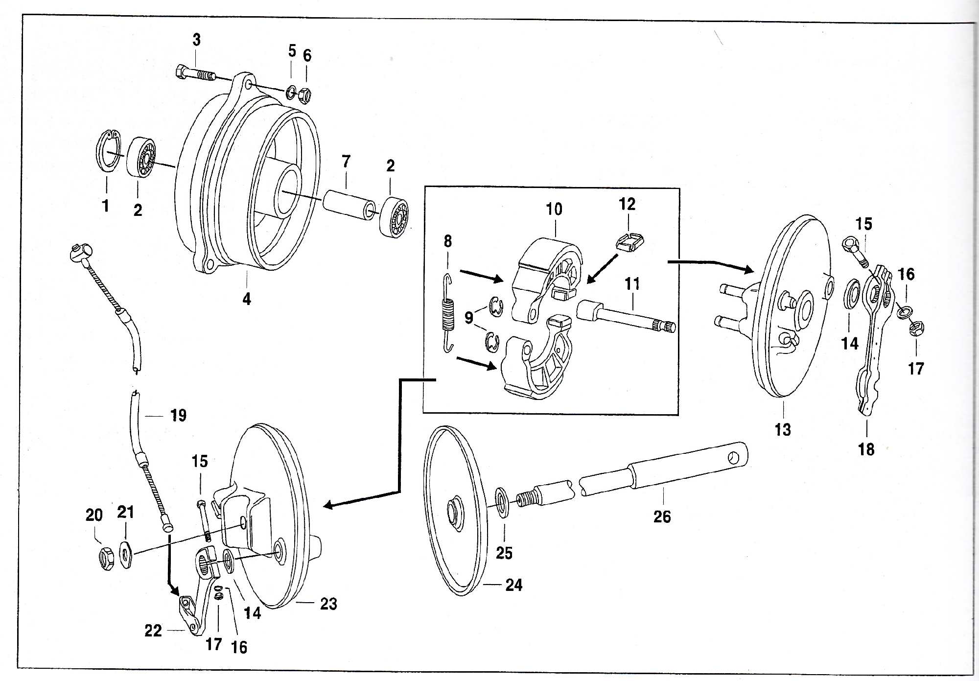 Simson SR50 - Drum brake and hubs