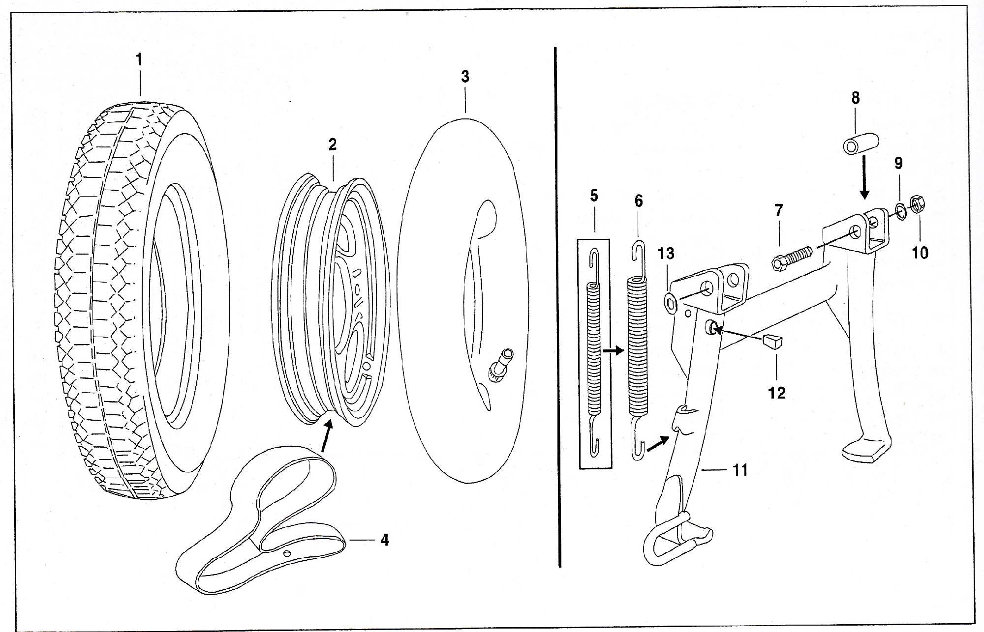 Simson SR50 - Stojan, pneumatiky