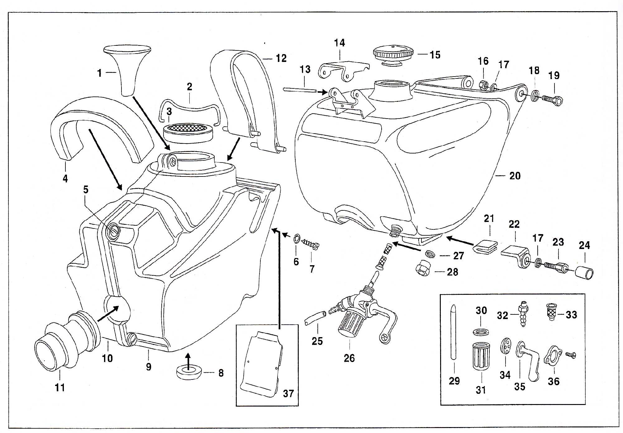 Simson SR50 - Tank, airbox