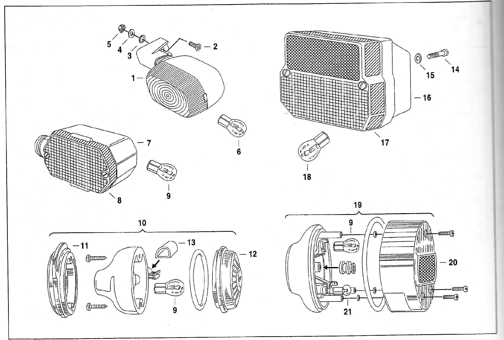 Simson SR50 - Blinkry, zadní světlo